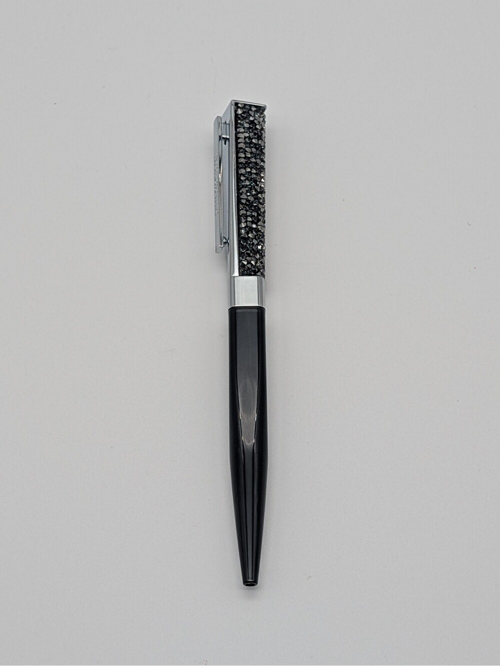 Swarovski Crystalline Ballpoint Pen - Faceted Glossy Black & Crystals - No Box